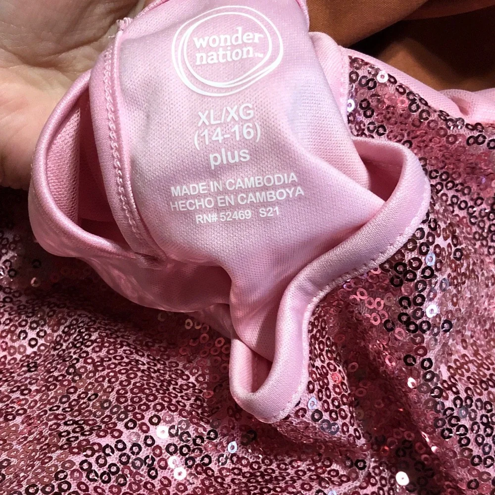 wonder nation Pink Sequin Tulle Party Dress